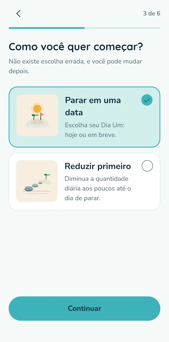 Escolha “Parar em uma data” ou “Reduzir primeiro”.